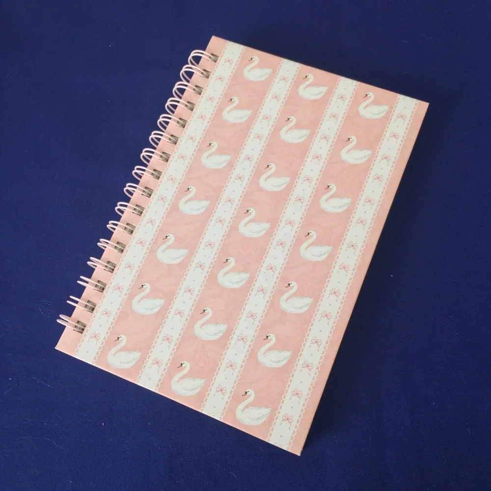 Pretty Swan and Bows Spiral Notebook